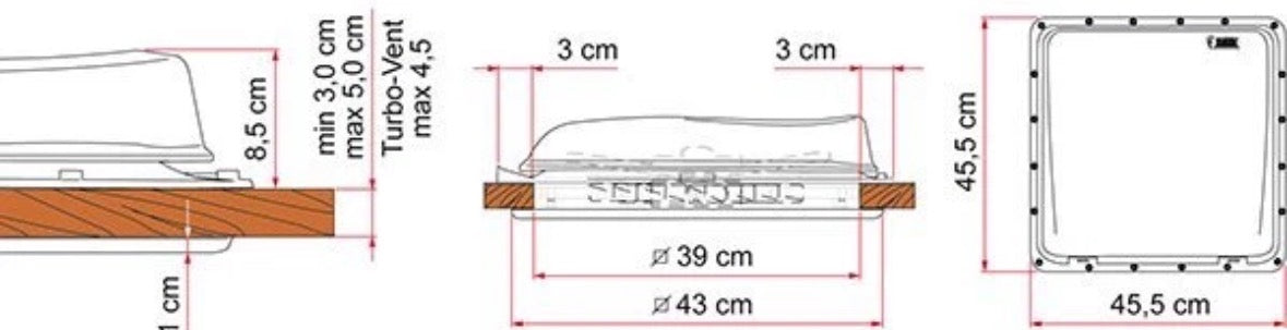 Claraboya Fiamma Vent 40 Blanca o Transparente Mediana 40x40 Autocaravana Camper