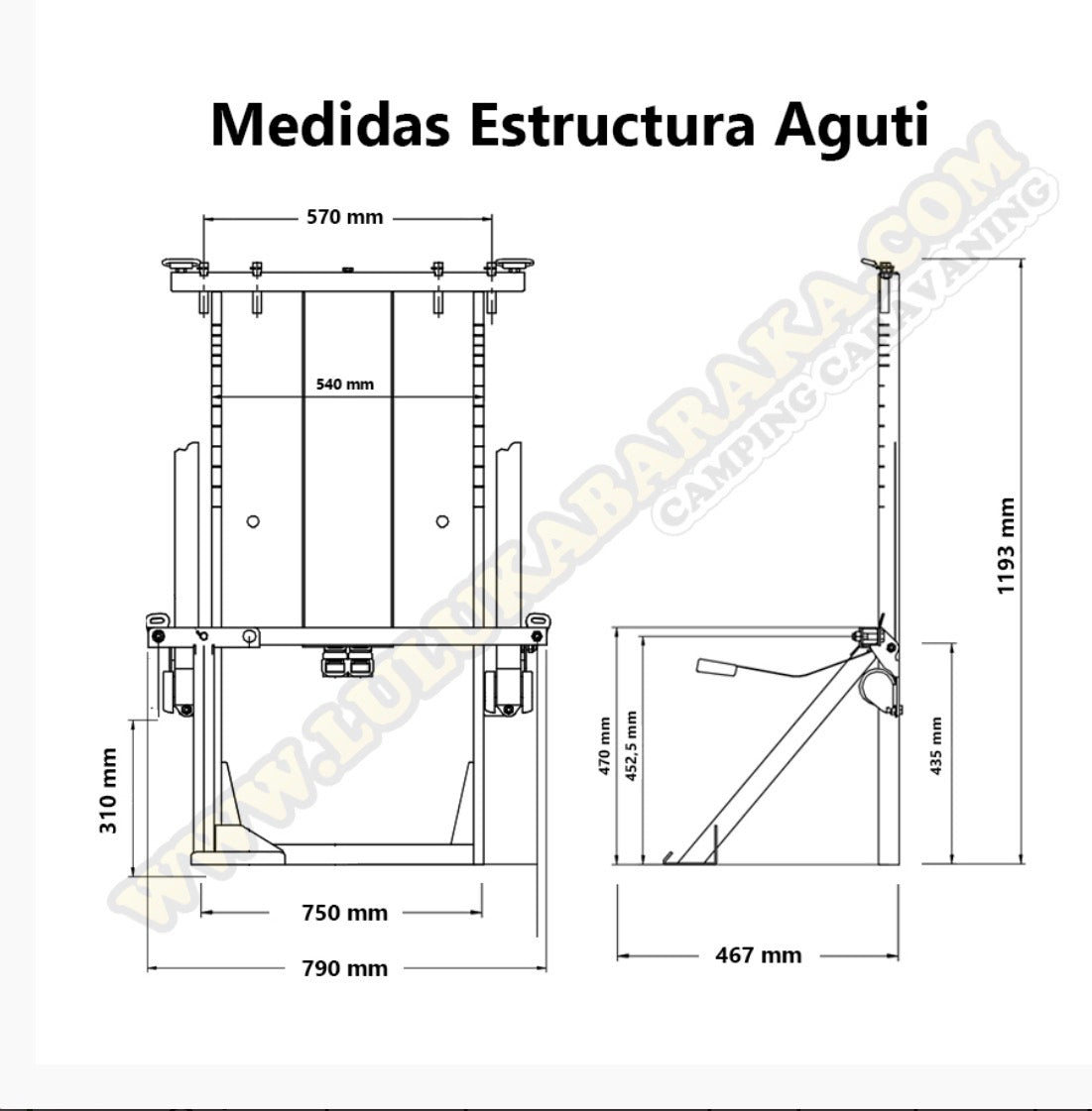 Estructura Asiento Aguti G2000 y componentes