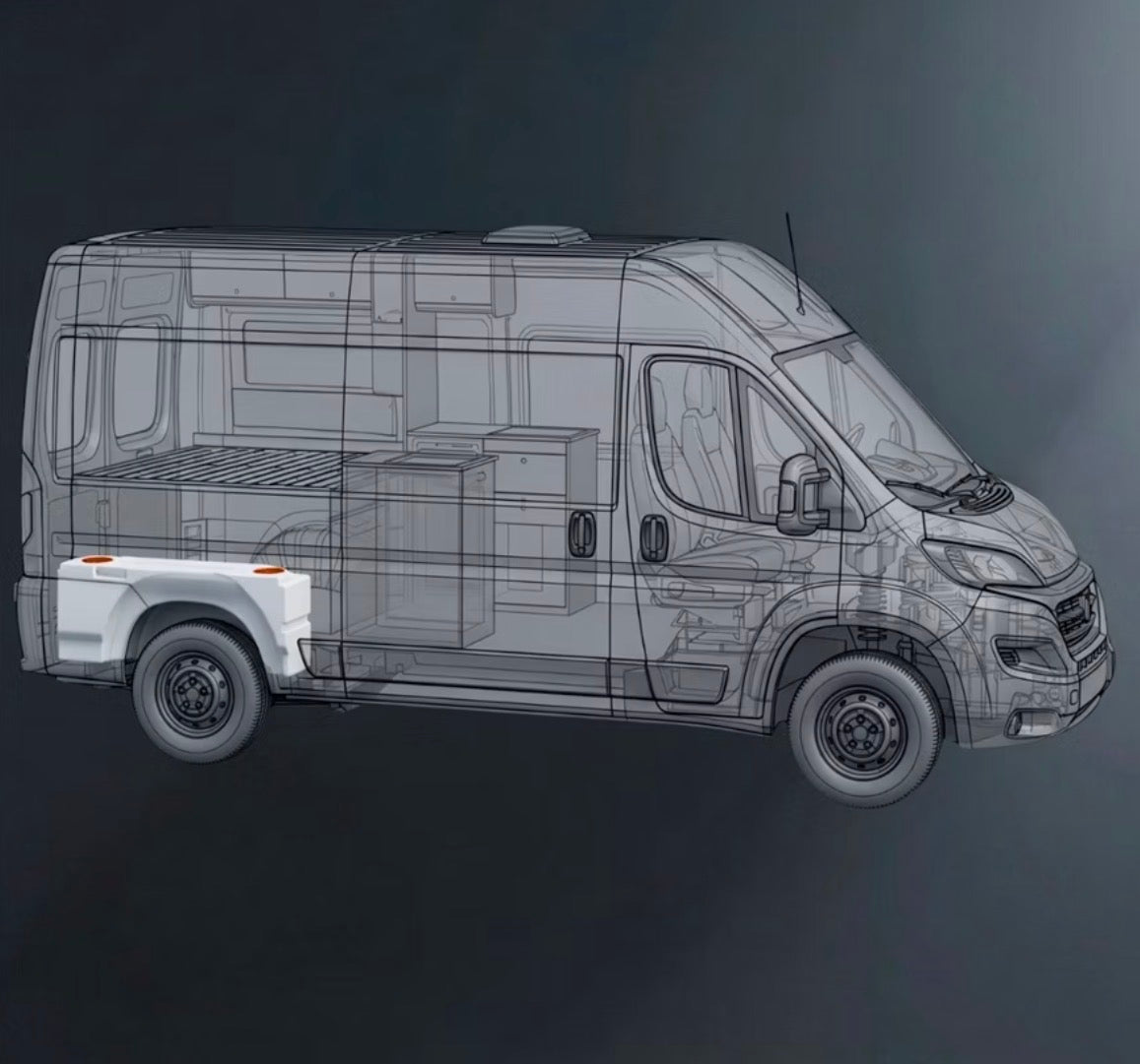 Depósito paso de rueda 125L Ducato y + (48cm alto)