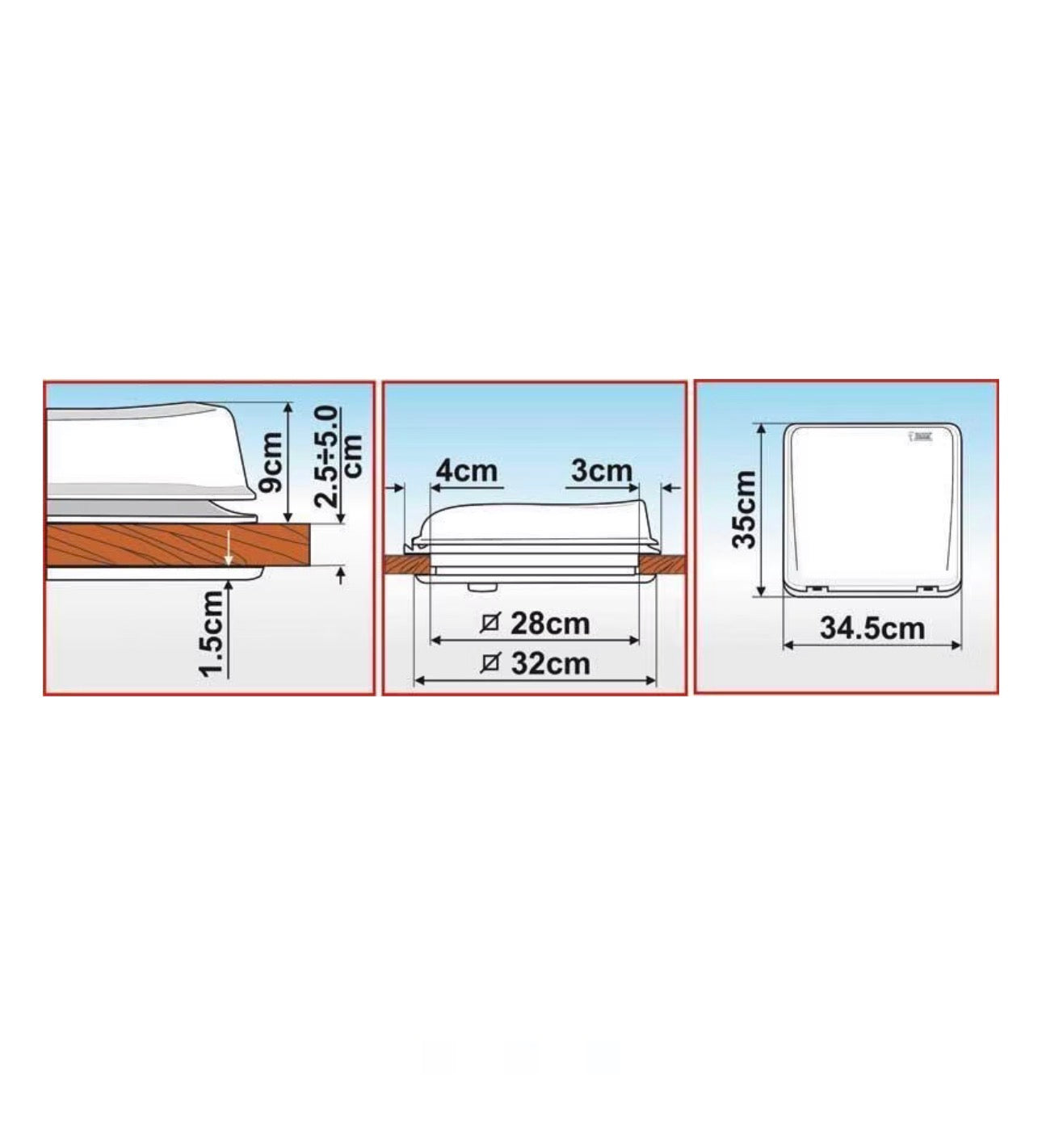 Claraboya Fiamma Vent 28 F (Ventilador opcional)