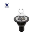 Desagüe recto 33mm Ø con tapón (25mm) negro