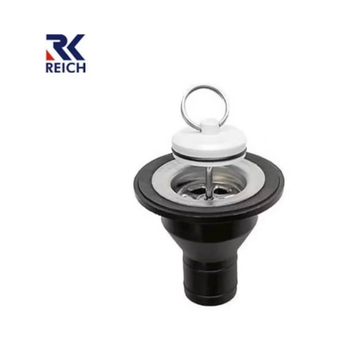 Desagüe recto 33mm Ø con tapón (25mm) negro