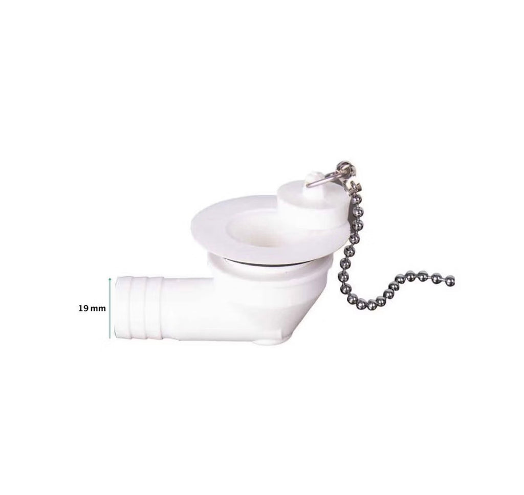 Desagüe 90º 31mm Ø con tapón (19mm)