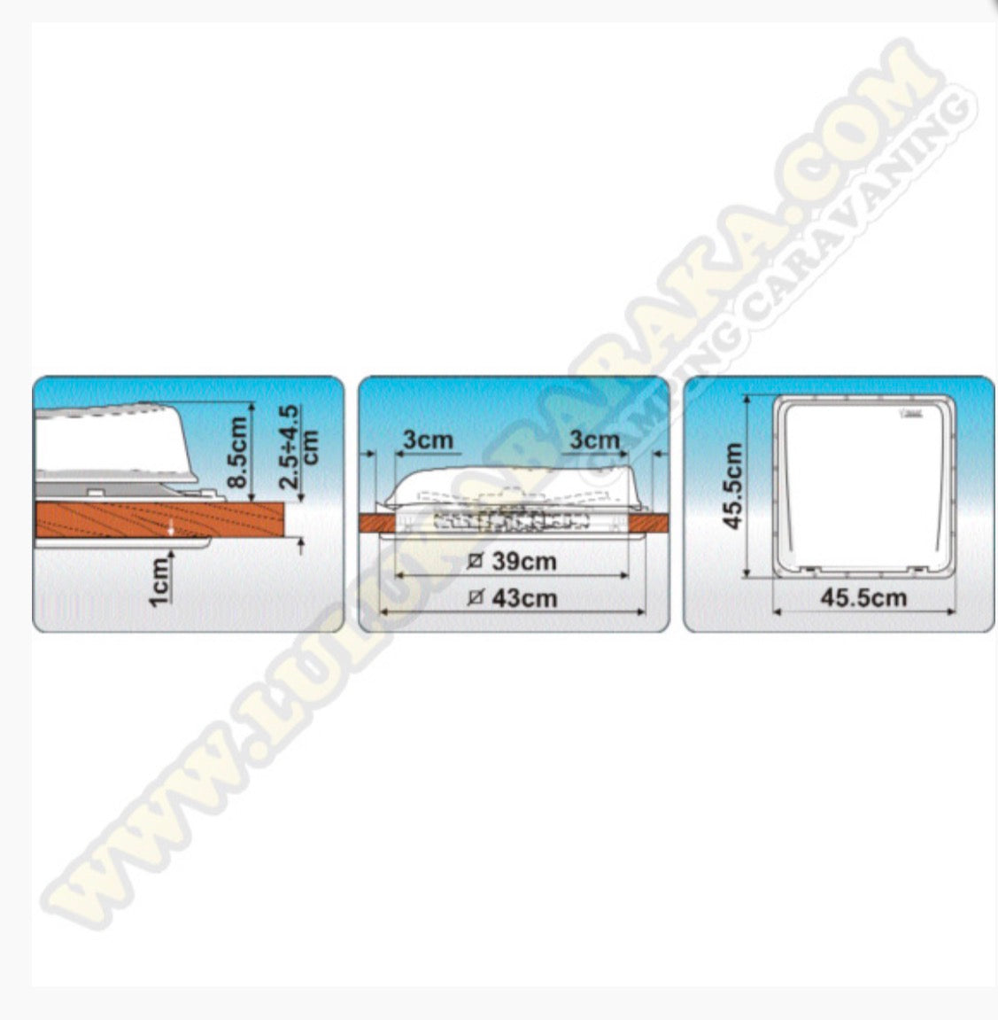 Claraboya Fiamma Vent 160 Crystal