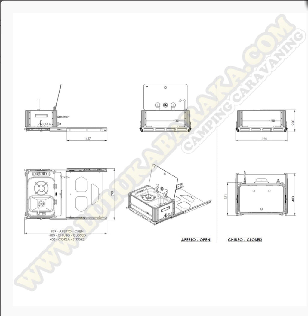 Cocina Fregadero Deslizable CAN 1 fuego SL1323LL