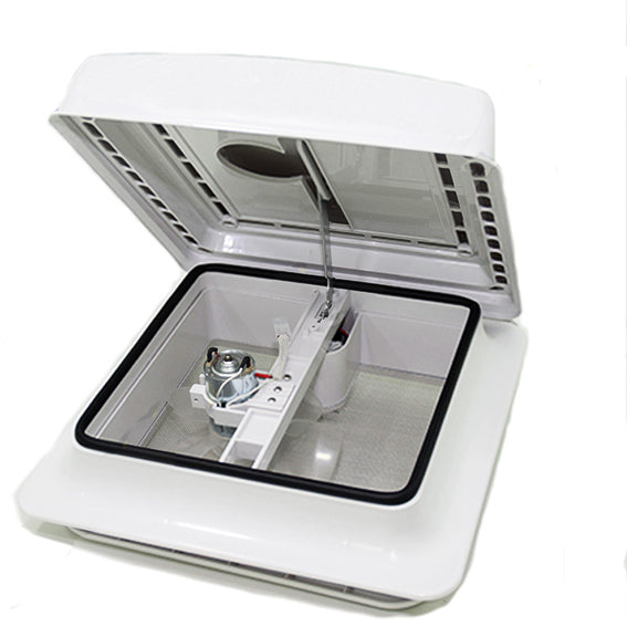 Claraboya 28x28 con ventilador blanca
