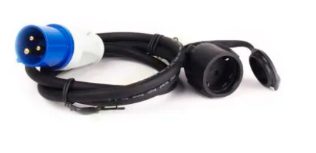 Adaptador CEE17 macho a enchufe 230 V hembra 0,4 m