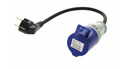 Adaptador CEE17 hembra a Schuko macho 230 V (cable 0,4 m)