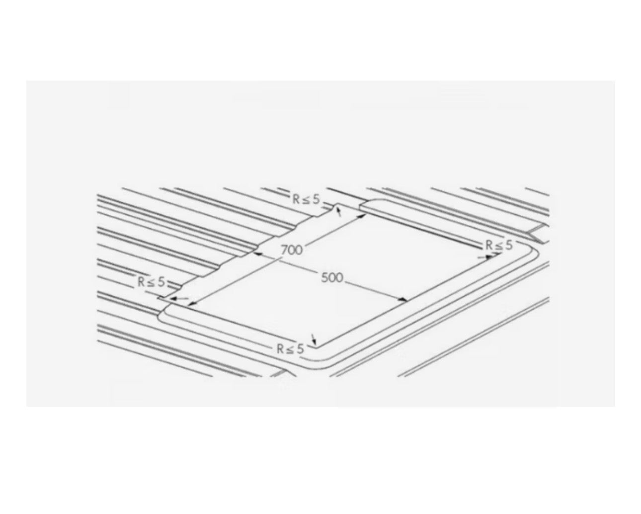 Adaptador para techo Ducato Midi Heki (parte delantera)