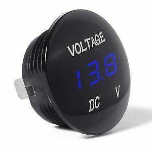 Voltímetro digital 12 V redondo empotrable con pulsador