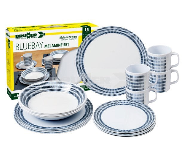 Vajilla de melamina Brunner Bluebay 16 piezas