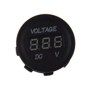 Voltímetro digital 12 V redondo con pulsador
