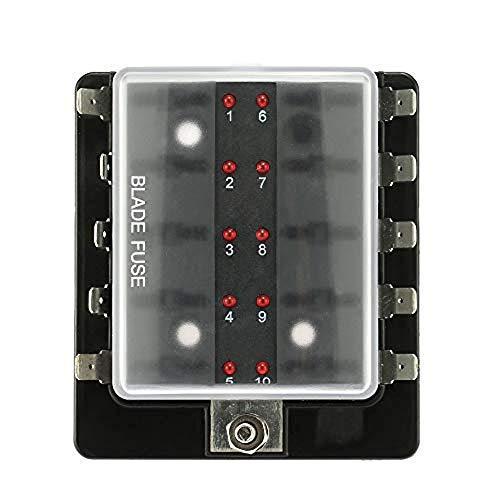Caja de fusibles 10 circuitos con indicador LED