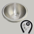 Pica redonda de acero inoxidable mate 265 mm con desagüe