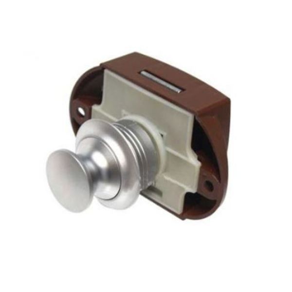 Cierre push lock para puertas con pulsador metalizado